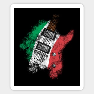 Electric Guitar Italian Flag Guitarist Sticker